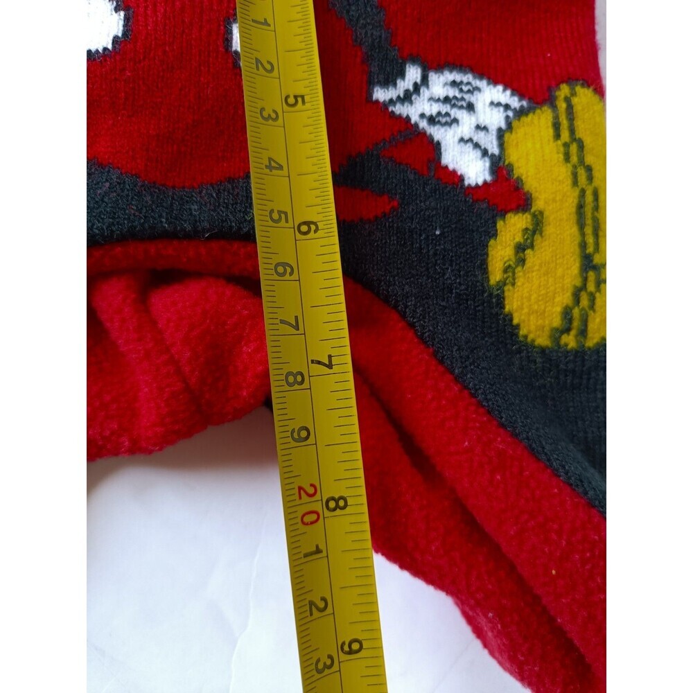 Mickey Mouse Beanie Toddler Fleece Lined Red Pom Pom 9 Inches - Picture 7 of 8